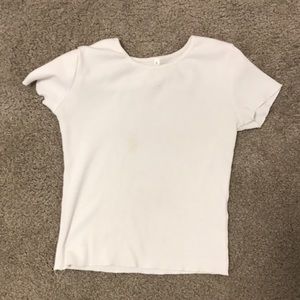 pacsun White ribbed cropped top small
